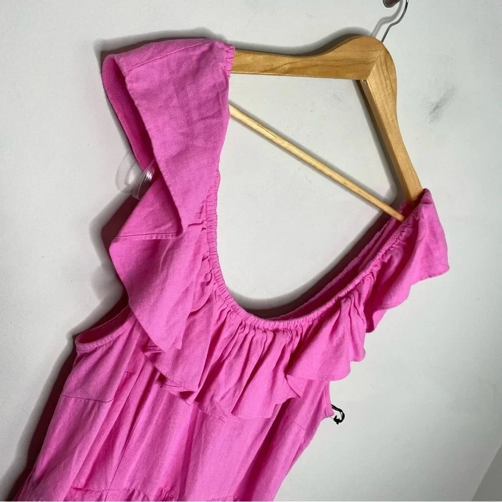 ✨NWT Ava & Viv Pink Ruffle Neck Empire Waist Midi Dress Women's Plus Size XXL - Picture 4 of 12